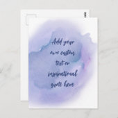 Carte Postale Créez votre propre devis de motivation aquarelle (Devant / Derrière)