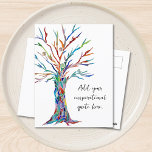 Carte Postale Créez Votre Propre Devis De Motivation Inspiration<br><div class="desc">Cette carte postale unique est décorée avec une mosaïque colorée Arbre de vie. Ajoutez le devis ou le message que vous avez choisi pour le personnaliser. Cliquez sur Personnaliser pour modifier la police,  la taille de police et la couleur de police. Mosaïque originale © Michele Davies.</div>