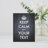 Carte Postale Créez votre propre "Keep Calm & Carry On" (bois fo (Debout devant)