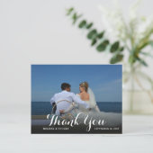 Carte Postale Créez votre propre photo de mariage Merci (Debout devant)