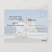 Carte Postale Créez votre propre photo de mariage Merci (Dos)