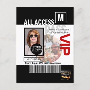 Carte Postale Créez votre propre VIP Pass 8 façons de personnali