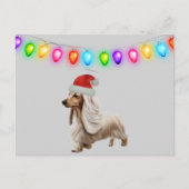 Carte Postale Crème anglaise Dachshund de Noël (Devant)
