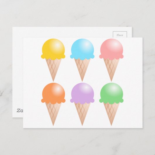CARTE POSTALE CRÈME DE GLACE (Devant / Derrière)
