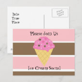 Carte Postale Crème de glace Invitation sociale (Devant / Derrière)