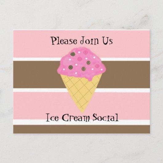 Carte Postale Crème de glace Invitation sociale (Devant)