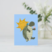 Carte postale Crème de glace mangée par une tortue (Debout devant)
