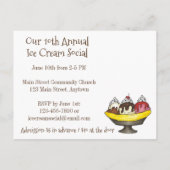 Carte Postale Crème de glace Social Sundae Cone Party Invitation (Dos)
