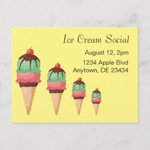 Carte Postale Crème de glace sociale
