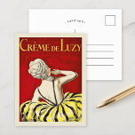 Carte Postale Crème De Luzy | Leonetto Cappiello<br><div class="desc">Crème De Luzy (1919) | L’affiche publicitaire de 1919 de Leonetto Cappiello, Crème De Luzy, présente un design sophistiqué et intemporel avec la vue arrière d’une femme dans une élégante robe noire et jaune. Sa coiffure raffinée et son comportement poisé exsument la grâce et le luxe, complétant parfaitement l’image haut...</div>