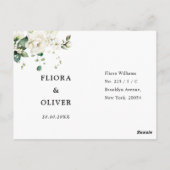 Carte Postale Crème d'ivoire blanc Rose mariage botanique RSVP P (Dos)