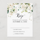 Carte Postale Crème d'ivoire blanc Rose mariage botanique RSVP P (Devant)