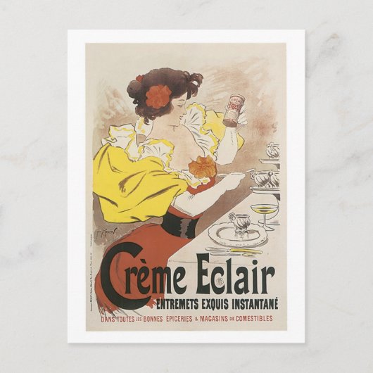 Carte Postale Crème Éclair Entremets Exquis Instantané Ad (Devant)