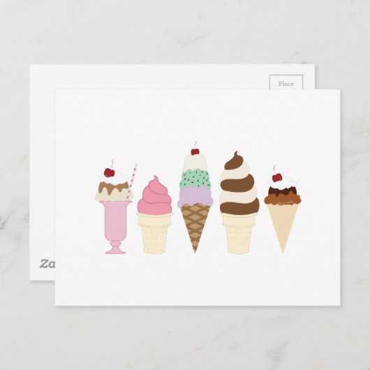 Carte Postale Crème glacée (Devant / Derrière)