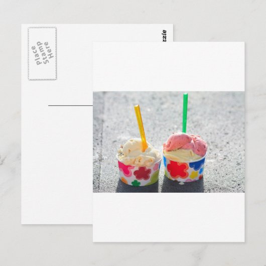 Carte Postale Crème glacée (Devant / Derrière)