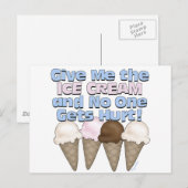 Carte Postale Crème glacée (Devant / Derrière)