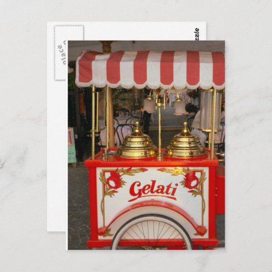 Carte Postale Crème glacée à vendre (Devant / Derrière)