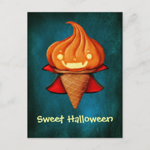 Carte Postale Crème glacée Citrouille Halloween Vampire