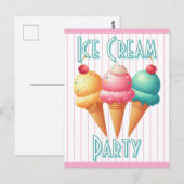 Carte Postale Crème glacée colorée (Devant / Derrière)
