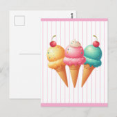 Carte Postale Crème glacée colorée (Devant / Derrière)