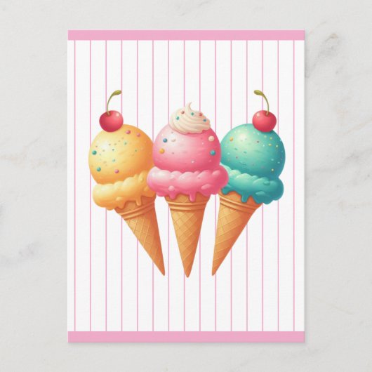 Carte Postale Crème glacée colorée (Devant)