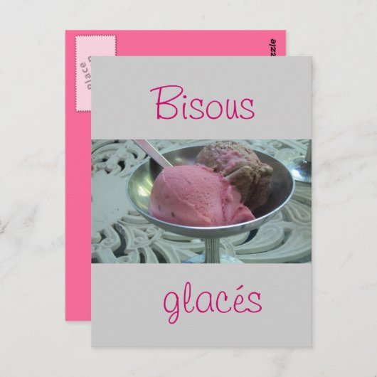 Carte Postale Crème glacée dans un bol (Devant / Derrière)