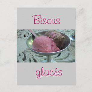 Carte Postale Crème glacée dans un bol