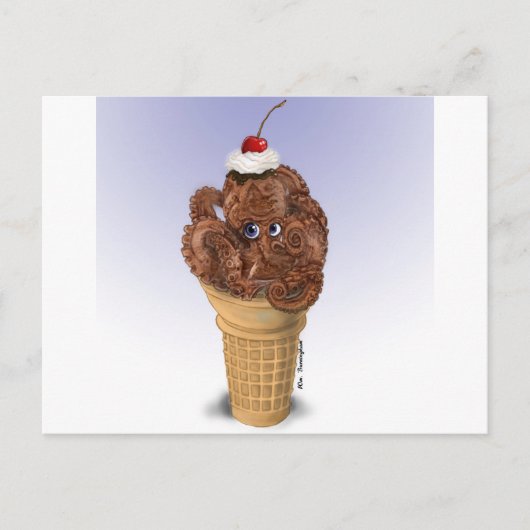 Carte Postale Crème glacée de poulpe de chocolat (Devant)