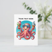 Carte Postale Crème glacée de poulpe personnalisable (Debout devant)