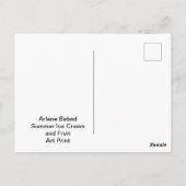 Carte Postale Crème glacée et fruits d'été, (Dos)