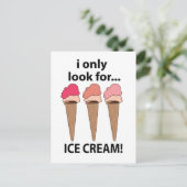 Carte Postale Crème Glacée Je ne cherche que de la crème glacée (Debout devant)