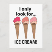 Carte Postale Crème Glacée Je ne cherche que de la crème glacée (Devant)