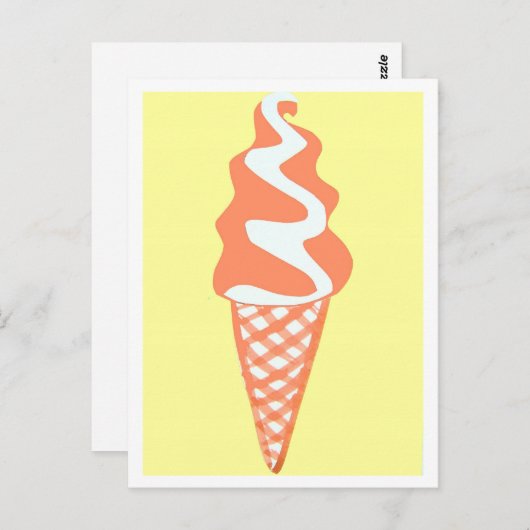 Carte Postale Crème glacée molle (Devant / Derrière)