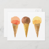 Carte Postale Crème glacée Pastel Sorbet été (Devant / Derrière)