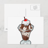 Carte Postale Crème glacée Sundae (Devant / Derrière)