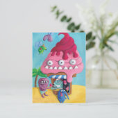 Carte Postale Crème glacée sur la plage (Debout devant)