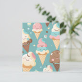 Carte Postale Crème glacée très colorée (Debout devant)