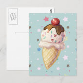 Carte Postale Crème Icecream Cherry Fudge (Devant / Derrière)