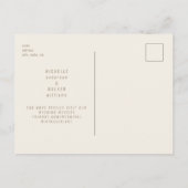 Carte Postale Crème Lg. Monogramme mariage Enregistrer la date (Dos)