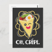 Carte Postale Crepe Dessert Funny France Food Pun (Devant / Derrière)