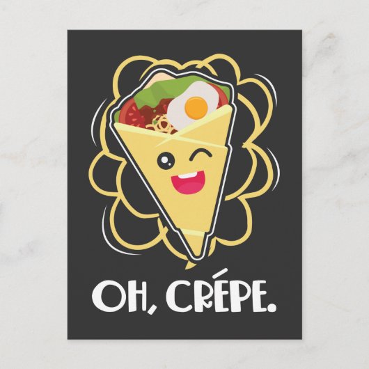 Carte Postale Crepe Dessert Funny France Food Pun (Devant)
