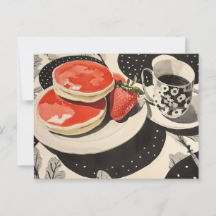 Carte Postale Crêpes et café