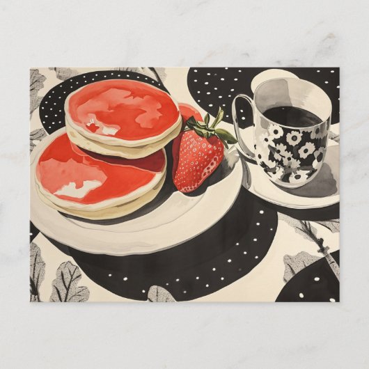 Carte Postale Crêpes et café (Devant)