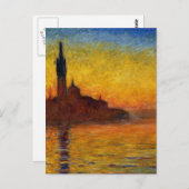 Carte Postale Crépuscule de Claude Monet //Venise (Devant / Derrière)