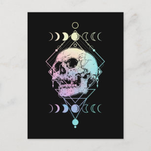 Carte Postale Crescent Moon Crâne Occulte Cuisine Pastel Goth