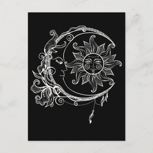 Carte Postale Crescent Spirituel De Lune Étoiles D'Astronomie So (Devant)