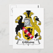 Carte Postale Crest de famille Gibbons (Devant / Derrière)