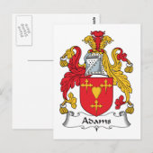 Carte Postale Crest de la famille Adams (Devant / Derrière)