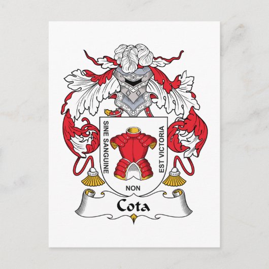Carte Postale Crest de la famille Cota (Devant)