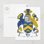 Carte Postale Crest de la famille des abeilles (Devant / Derrière)